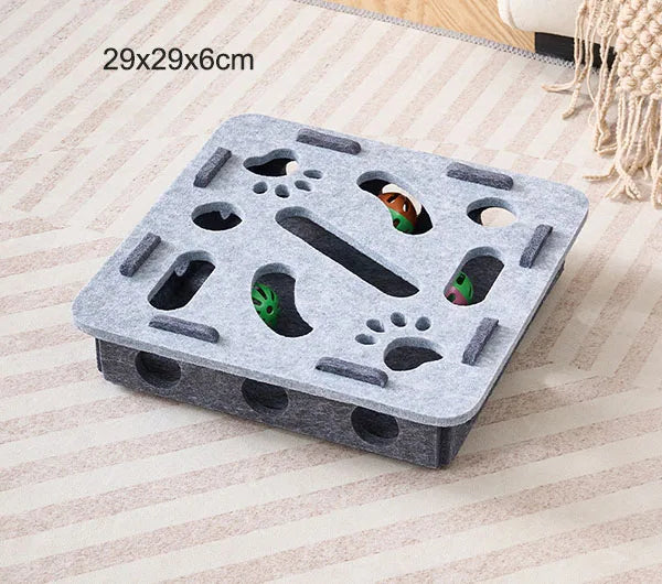 Cat Puzzle Feeder Maze Box | Felt Slow Feeder for Mental Stimulation & Play