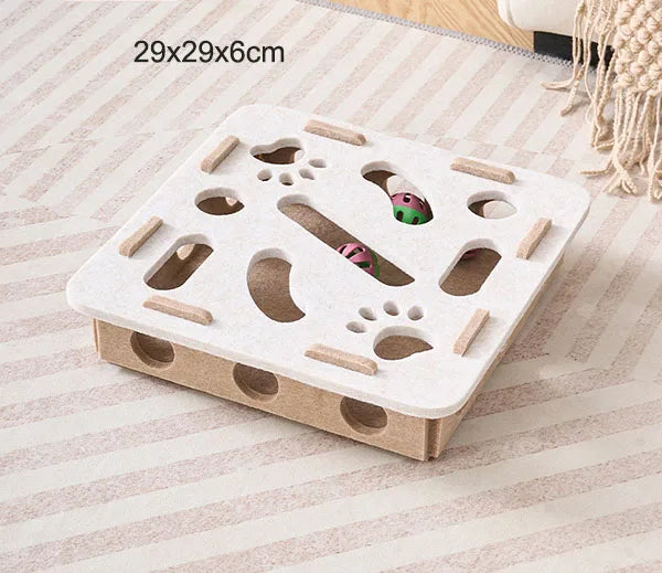Cat Puzzle Feeder Maze Box | Felt Slow Feeder for Mental Stimulation & Play