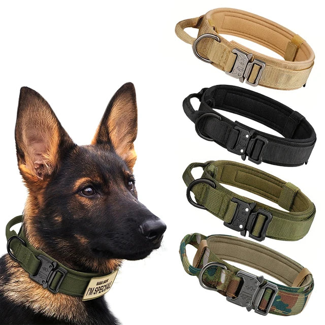 Heavy-Duty Tactical Dog Collar & Leash Set | Military-Grade Nylon & Metal Buckle