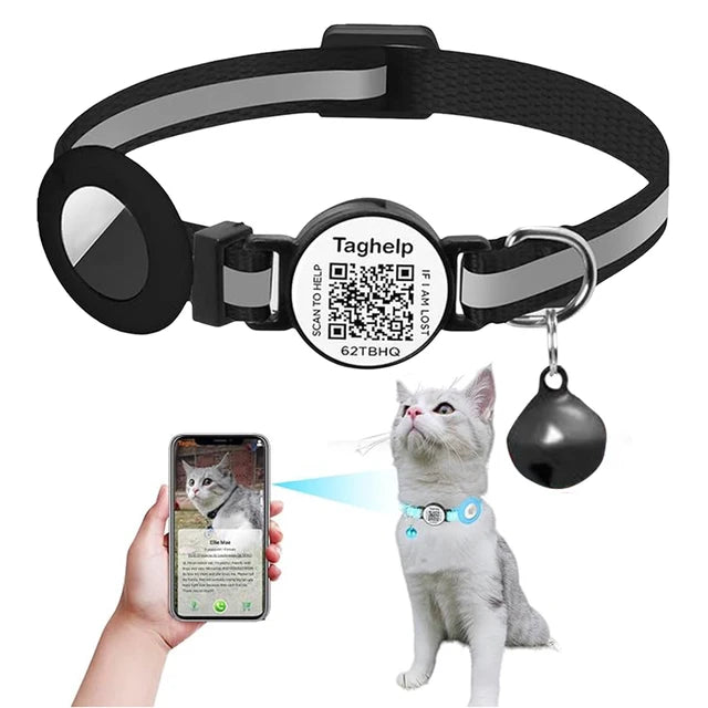 4-in-1 Breakaway Cat Collar with Airtag Holder & QR Code ID Tag