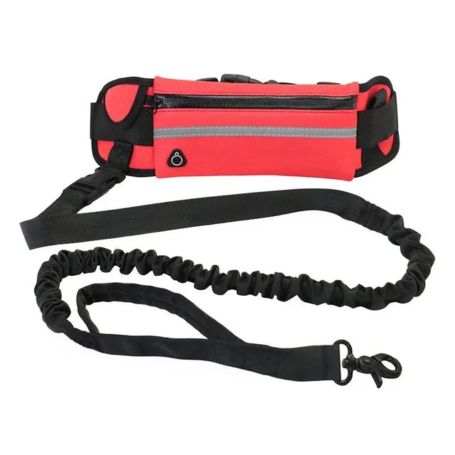Hands-Free Dog Running Leash | Reflective Bungee Belt with Integrated Pouch