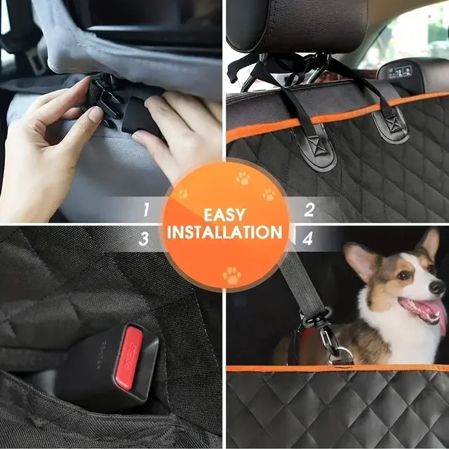 Waterproof Dog Car Seat Cover Hammock | Heavy-Duty, Scratch-Proof Backseat Protector