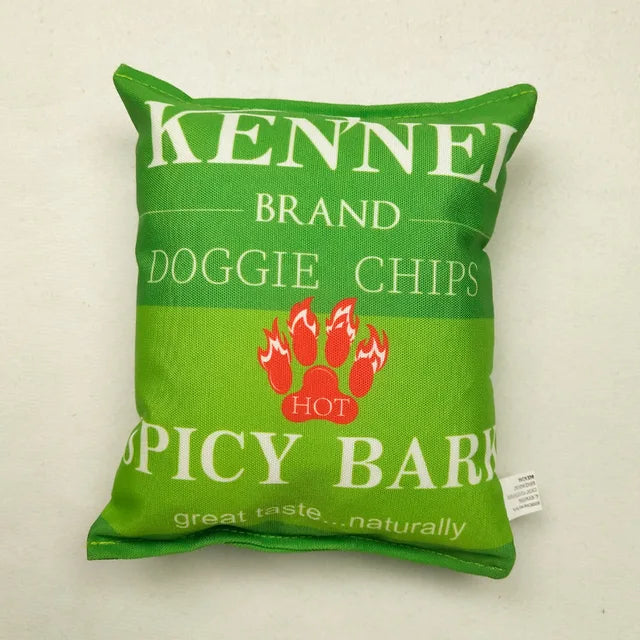 Plush Potato Chip Bag Dog Toy | Interactive Squeaky & Crinkle Toy