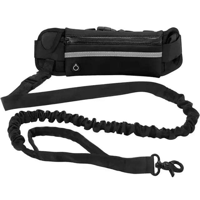 Hands-Free Dog Running Leash | Reflective Bungee Belt with Integrated Pouch