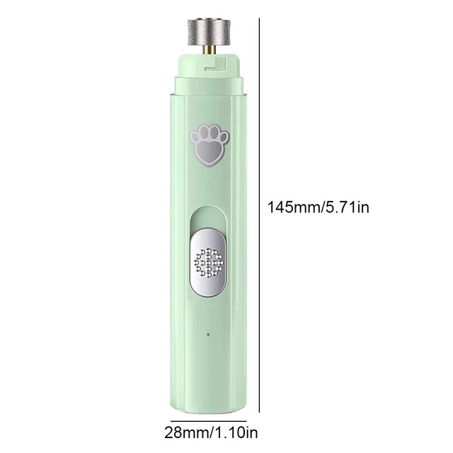 Ultra-Quiet Electric Dog & Cat Nail Grinder | LED Safety Light & USB Rechargeable