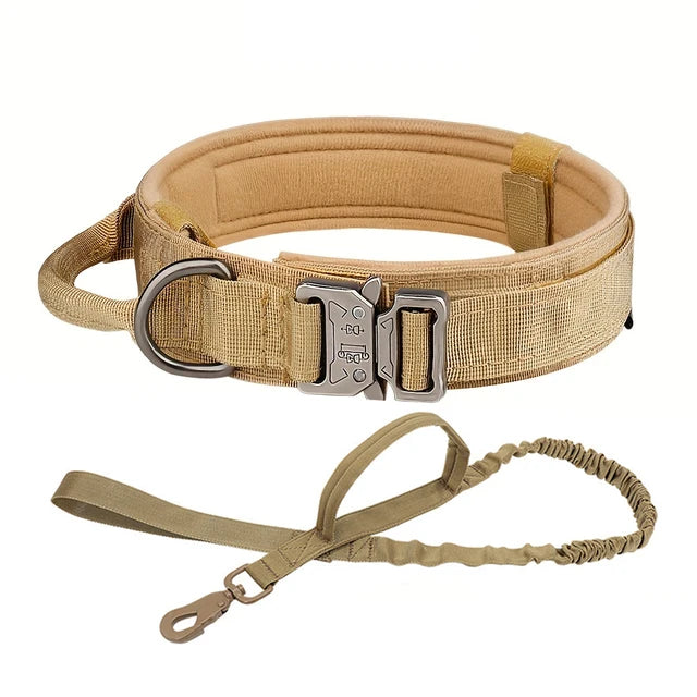 Heavy-Duty Tactical Dog Collar & Leash Set | Military-Grade Nylon & Metal Buckle
