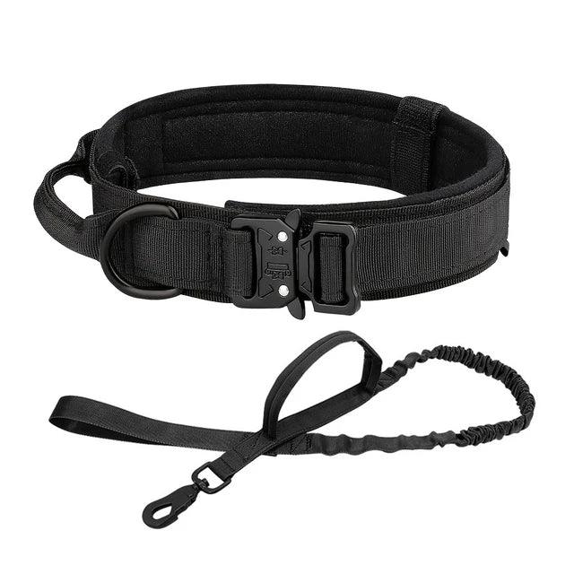 Heavy-Duty Tactical Dog Collar & Leash Set | Military-Grade Nylon & Metal Buckle
