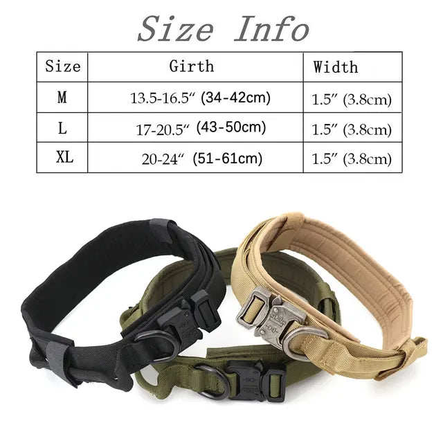 Heavy-Duty Tactical Dog Collar & Leash Set | Military-Grade Nylon & Metal Buckle