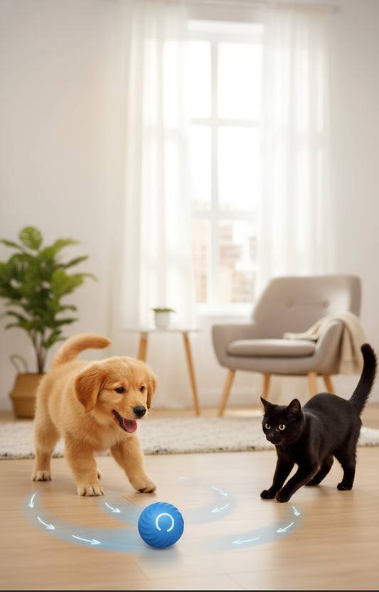 2-Pack Smart Pet Ball: Automatic 360° Rolling Interactive Toy (Cats & Dogs)