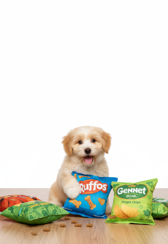 Plush Potato Chip Bag Dog Toy | Interactive Squeaky & Crinkle Toy