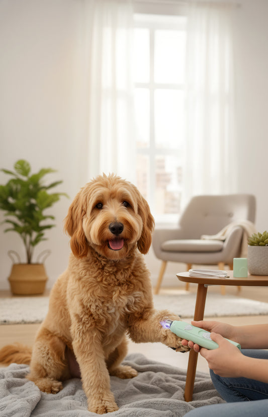 Ultra-Quiet Electric Dog & Cat Nail Grinder | LED Safety Light & USB Rechargeable