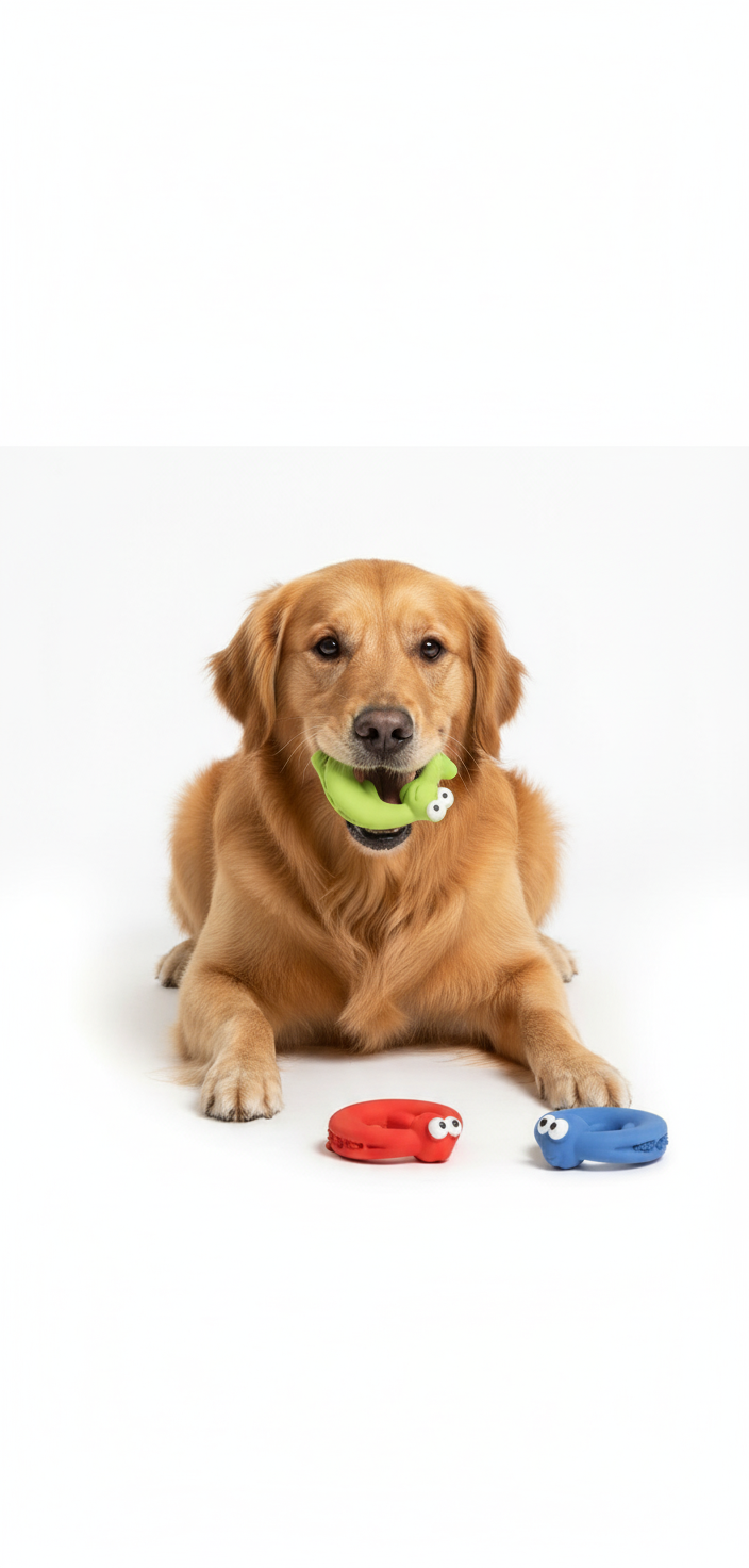 Durable Dog Chew Toy & Slow Feeder Ring | Dental Enrichment Puzzle