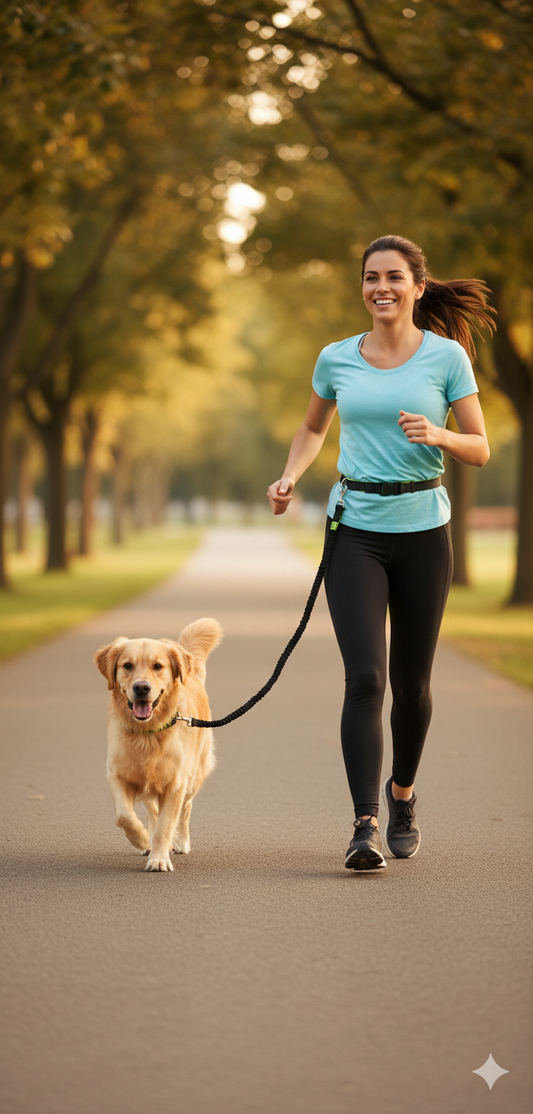 Hands-Free Bungee Dog Leash for Running | Shock-Absorbing Belt & Reflective Trim