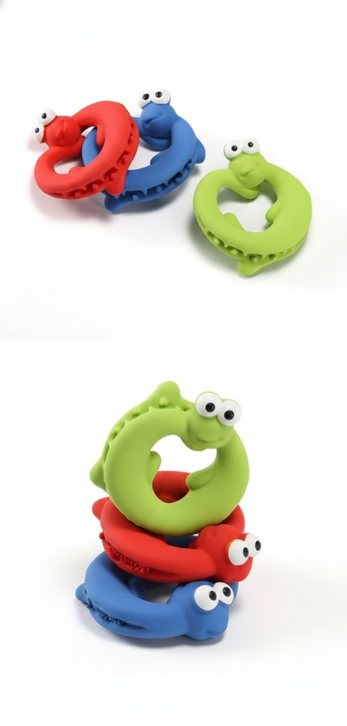 Durable Dog Chew Toy & Slow Feeder Ring | Dental Enrichment Puzzle