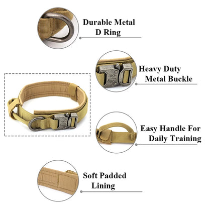 Heavy-Duty Tactical Dog Collar & Leash Set | Military-Grade Nylon & Metal Buckle