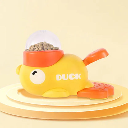 Duck Button Treat Dispenser Toy | Interactive Dog Puzzle for IQ Training
