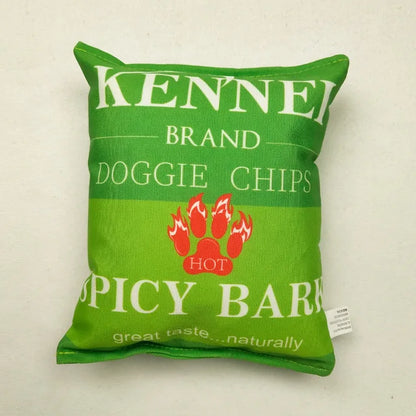 Plush Potato Chip Bag Dog Toy | Interactive Squeaky & Crinkle Toy