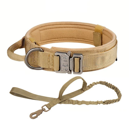 Heavy-Duty Tactical Dog Collar & Leash Set | Military-Grade Nylon & Metal Buckle
