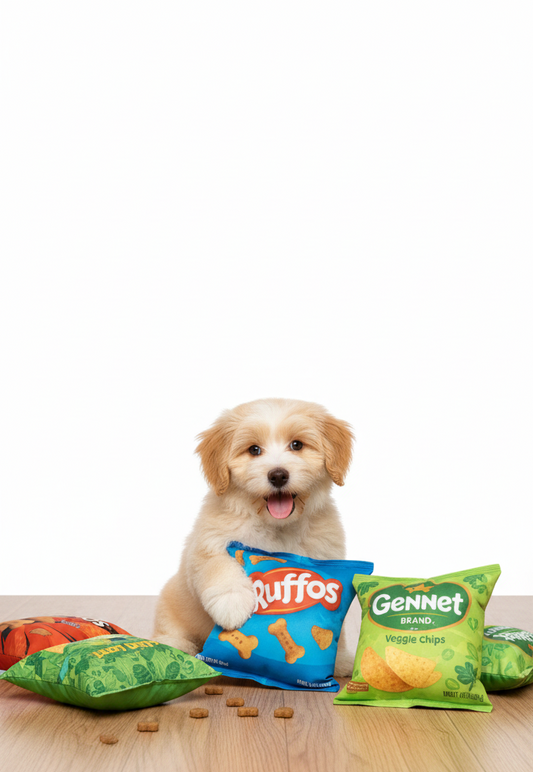Plush Potato Chip Bag Dog Toy | Interactive Squeaky & Crinkle Toy