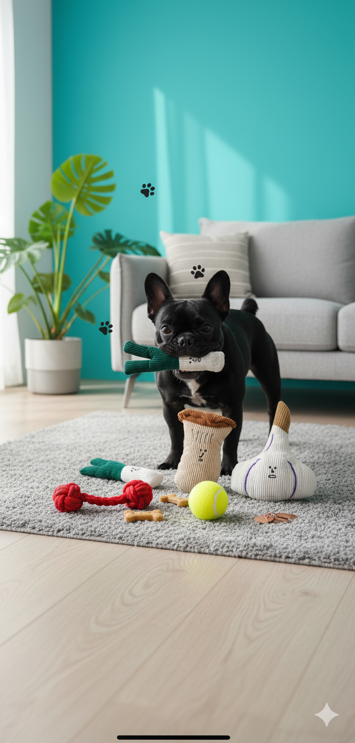 "Veggie Pals" Squeaky Plush Dog Toy | Soft Fleece Toy for Puppies & Small Dogs