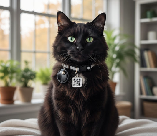4-in-1 Breakaway Cat Collar with Airtag Holder & QR Code ID Tag